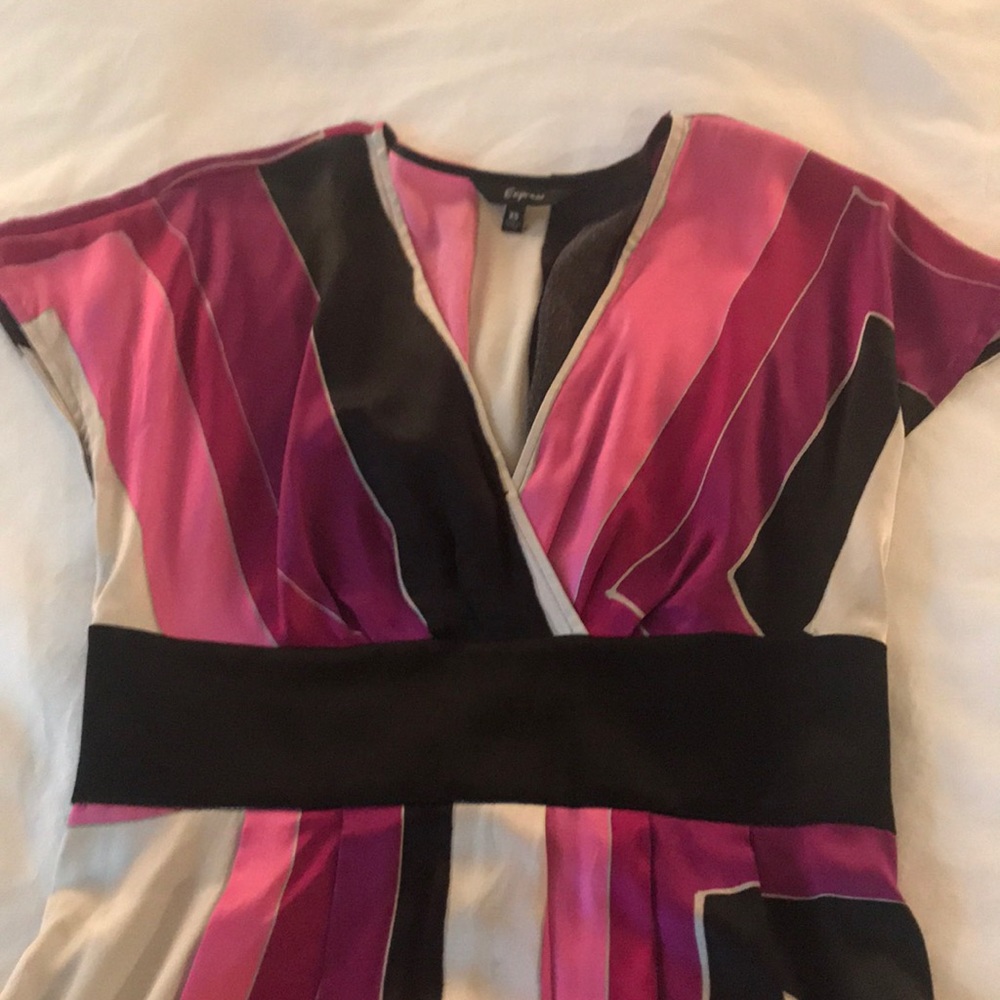 XS Express silk v-neck dress - Picture 2 of 4